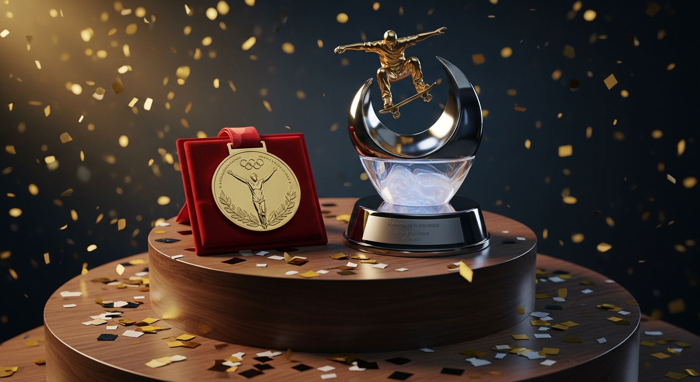 Gold medal and trophy Park Skateboarding World Championships 2026