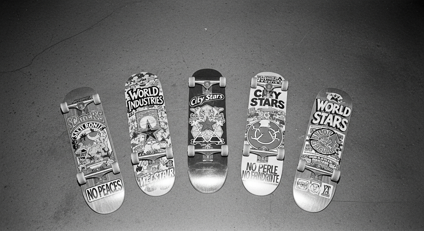 Skateboard decks World Industries City Stars culture skate 90s