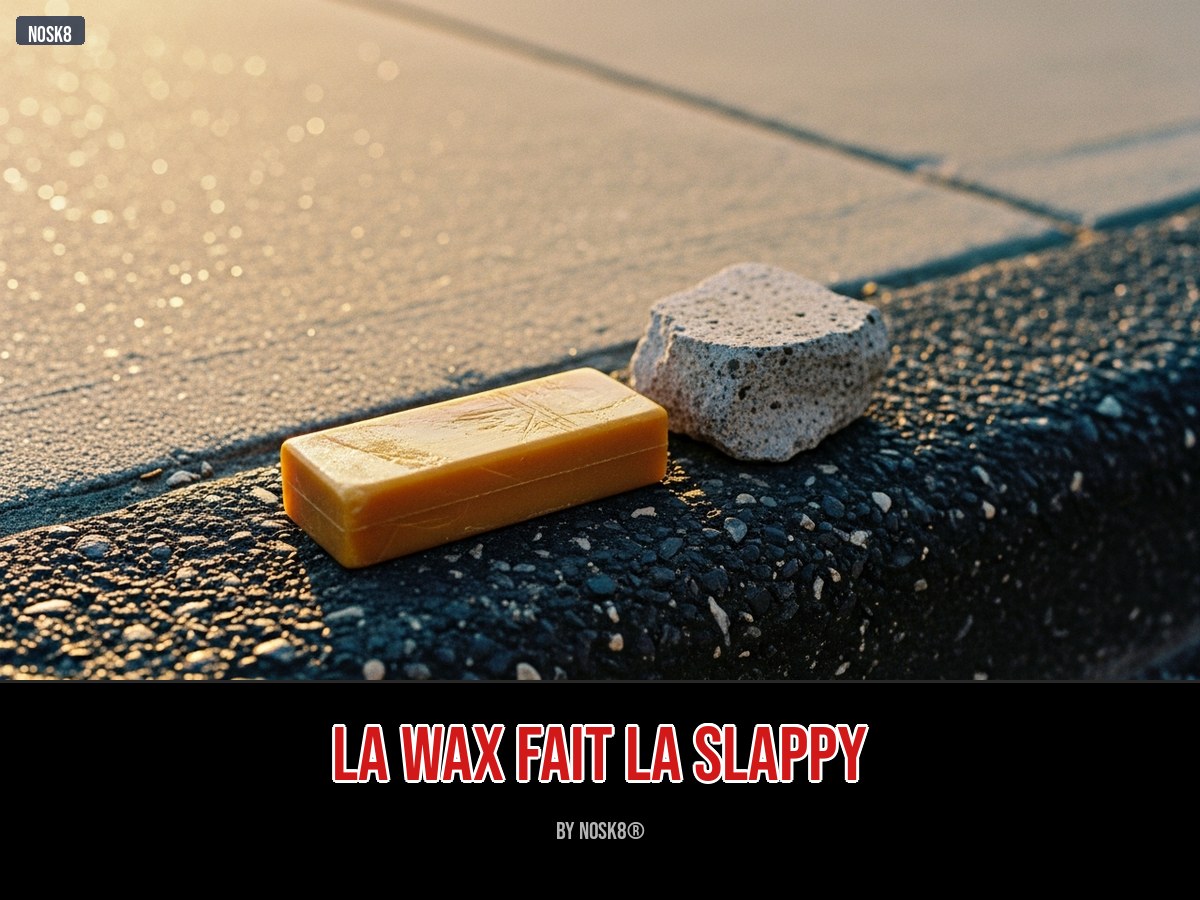 Bloc de wax skate sur une bordure de béton — la slappy a besoin de wax
