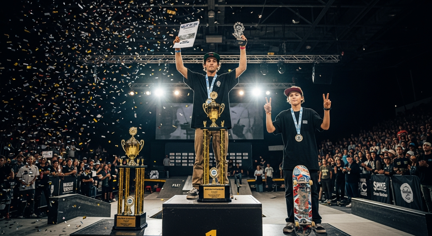 Podium SLS DTLA Takeover 2026 resultats competition skateboarding