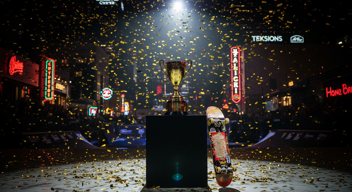 Podium et trophée SLS DTLA Takeover 2026 skateboard