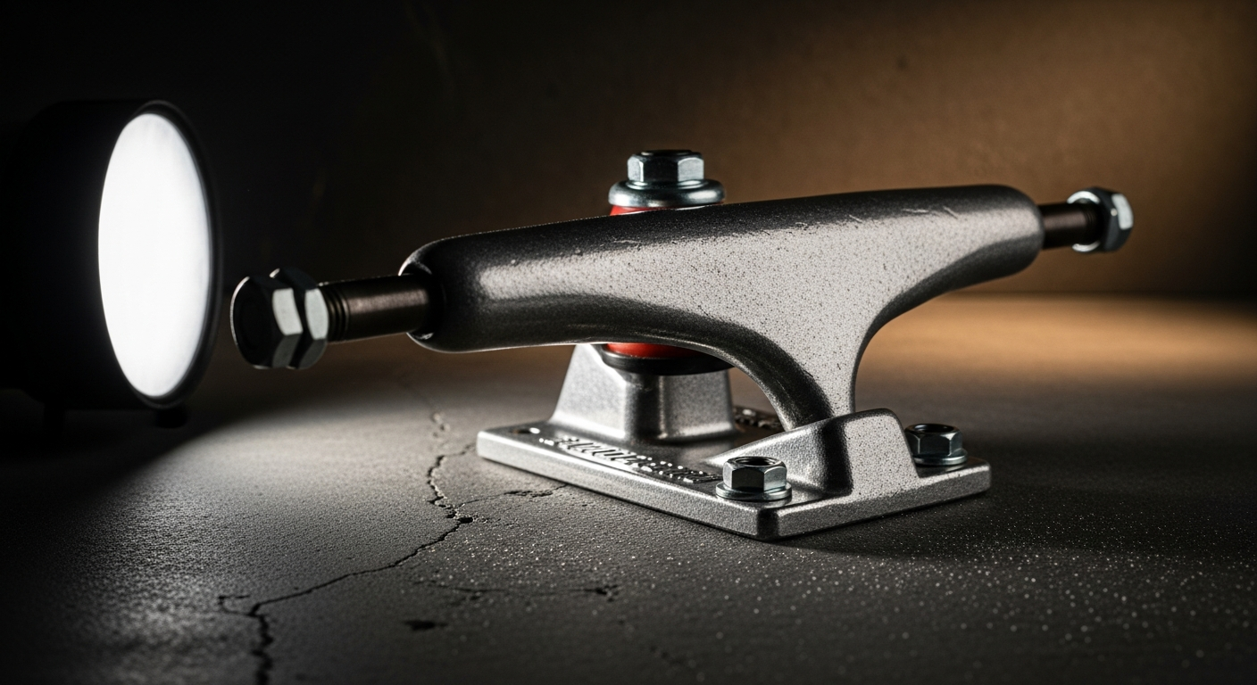 Detail truck skateboard kingpin axle baseplate