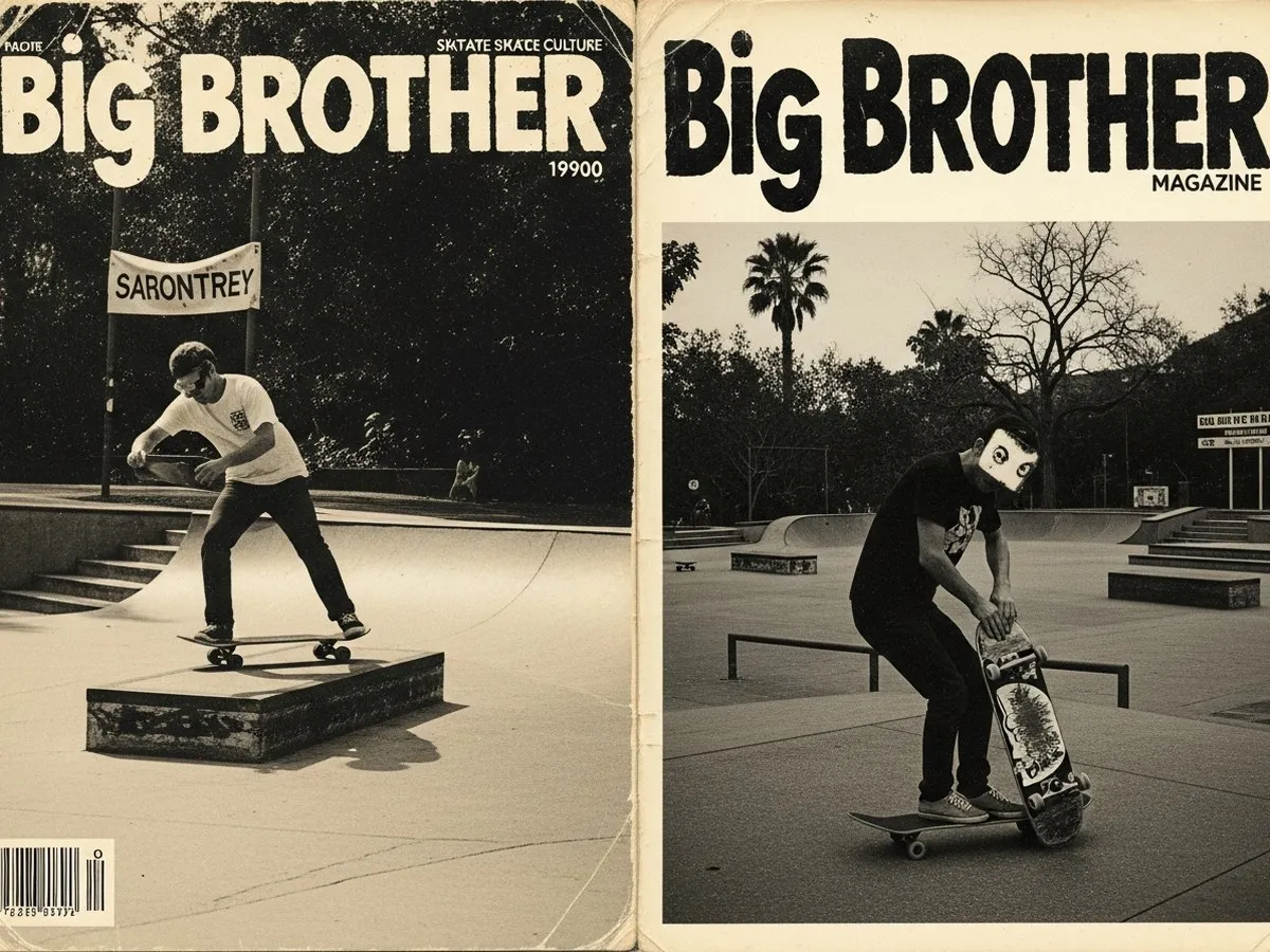 Esthétique magazine skate punk 90s — style Big Brother magazine, zine photocopié