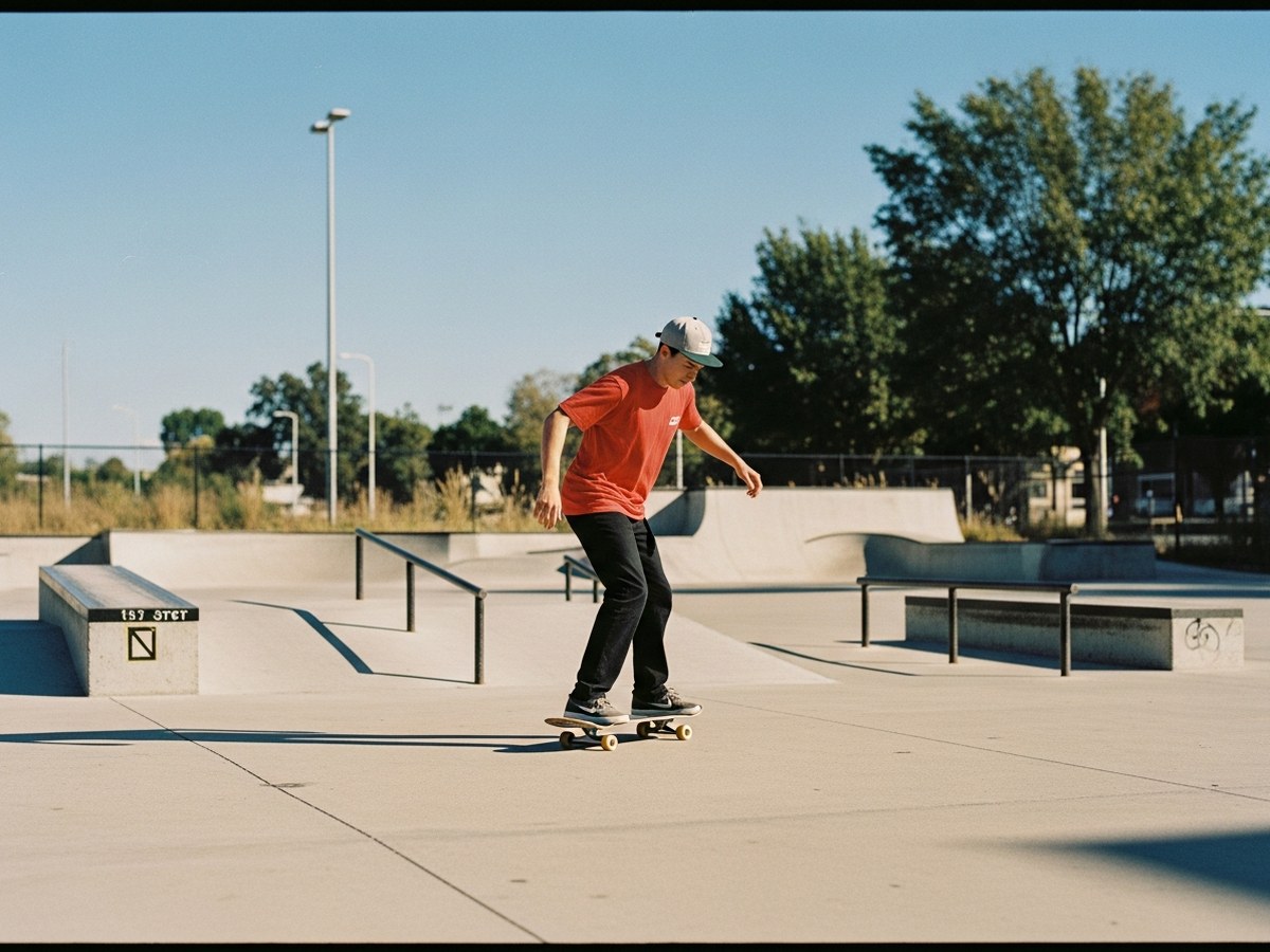 Skate de rue urbain — béton, ledges et rails, culture 90s