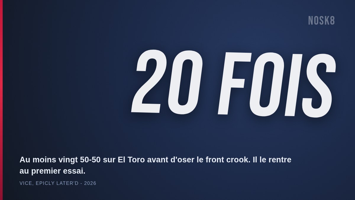 Au moins vingt 50-50 sur le handrail d'El Toro avant le front crook de Jamie Foy en 2017