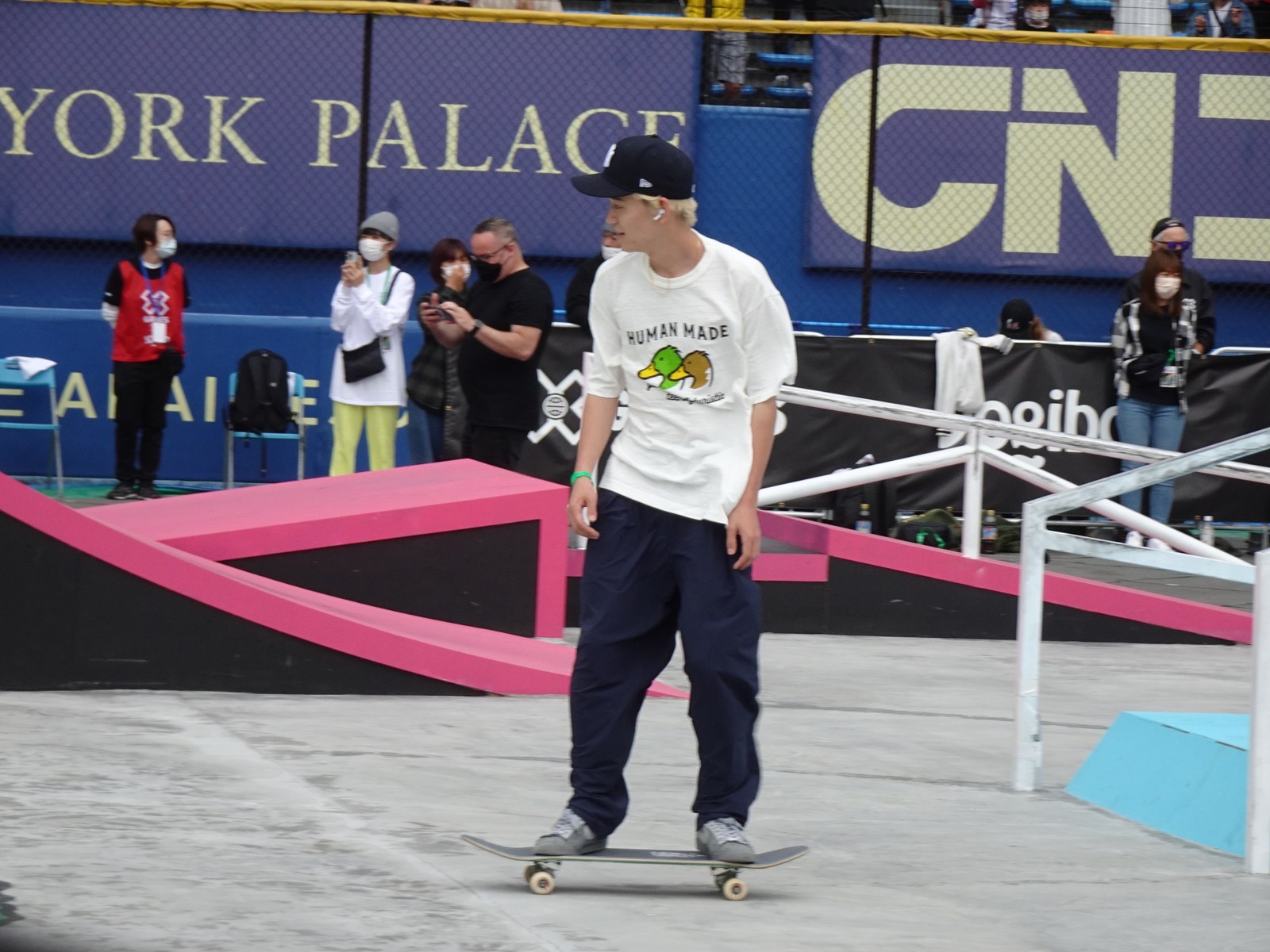Sora Shirai sur le parcours street d’un contest au Japon avant les runs