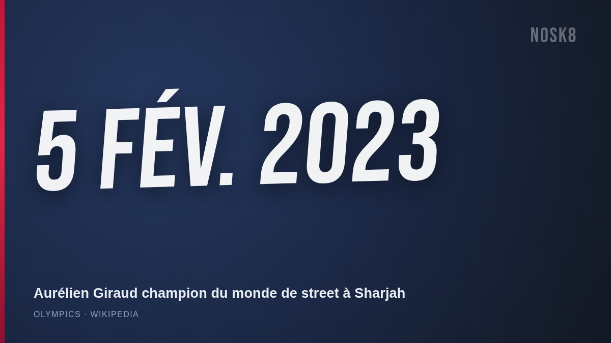 Aurélien Giraud, champion du monde de street le 5 février 2023 à Sharjah