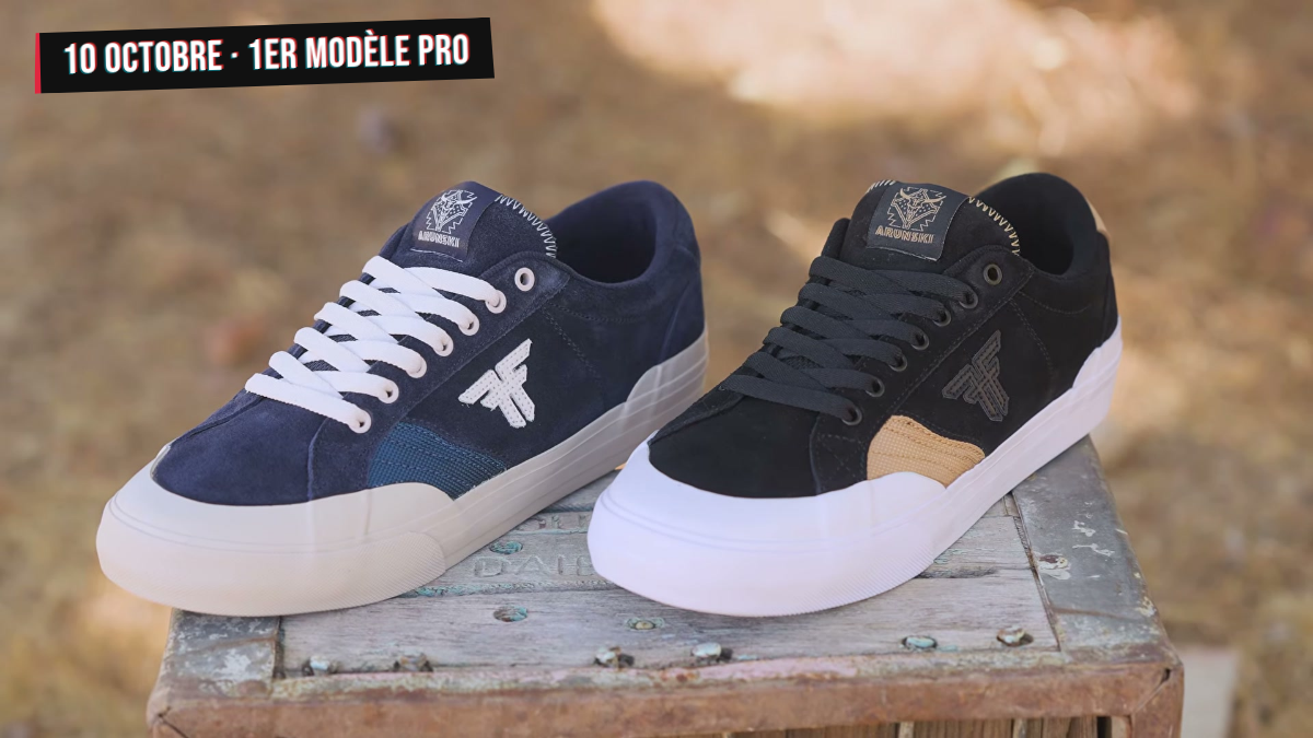 Les deux coloris de The Mesa, premier modèle pro d'Adam Arunski, présentés par Fallen Footwear le 10 octobre