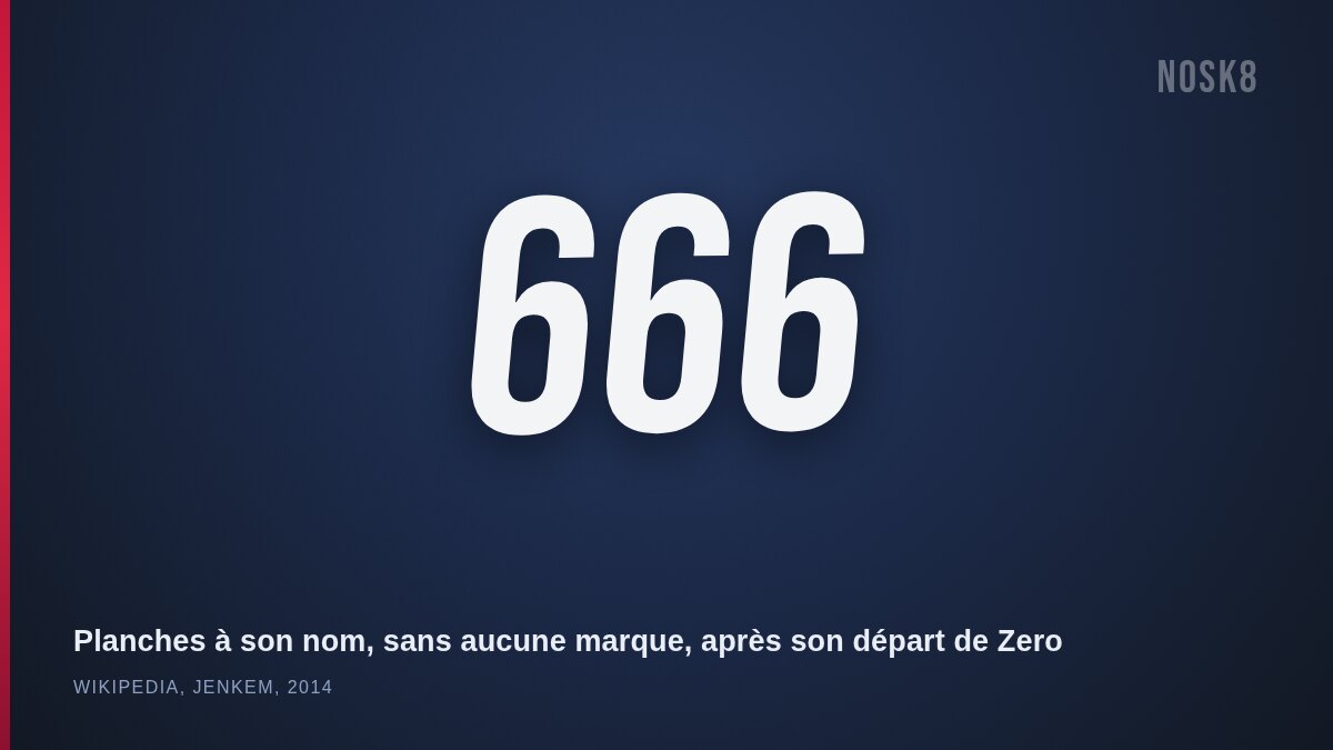 666 planches à son nom, sans aucune marque derrière, sorties par Chris Cole après son départ de Zero en 2014