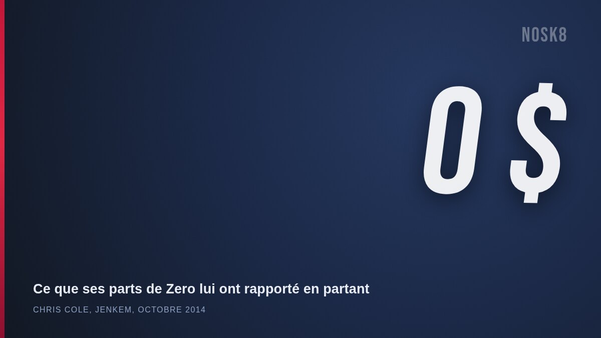 0 dollar : ce que ses parts de Zero ont rapporté à Chris Cole quand il a quitté la marque en 2014