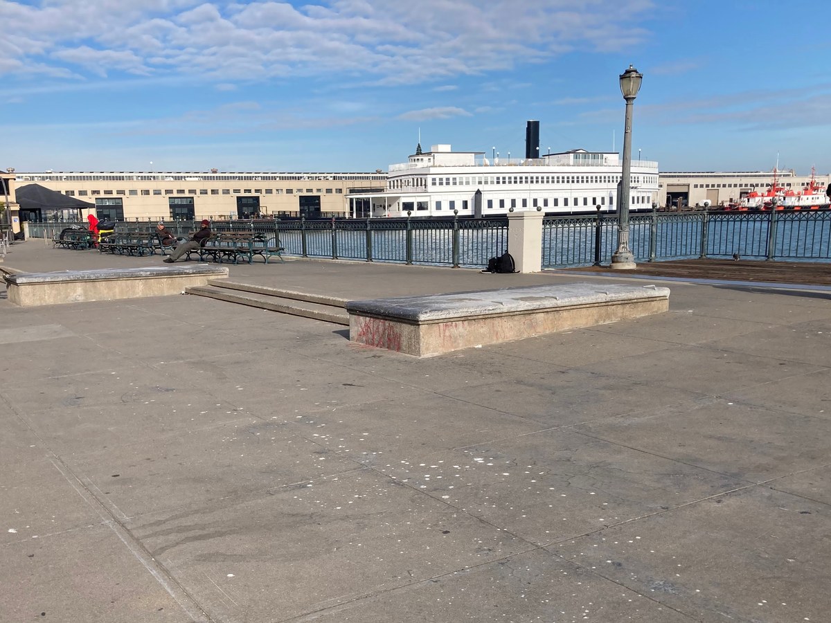 Skateboarding at San Francisco Pier 7